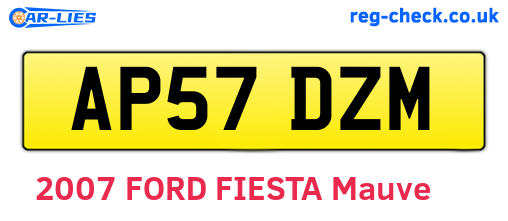 AP57DZM are the vehicle registration plates.