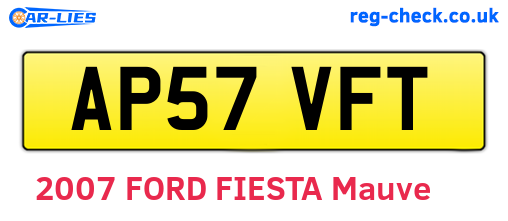 AP57VFT are the vehicle registration plates.