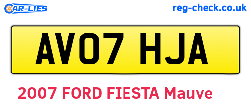 AV07HJA are the vehicle registration plates.