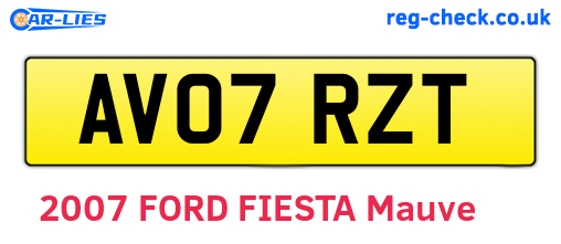 AV07RZT are the vehicle registration plates.