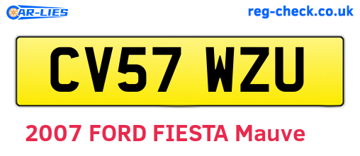 CV57WZU are the vehicle registration plates.