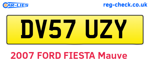 DV57UZY are the vehicle registration plates.