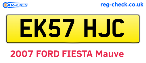EK57HJC are the vehicle registration plates.