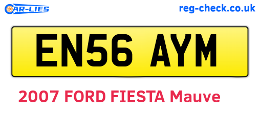 EN56AYM are the vehicle registration plates.