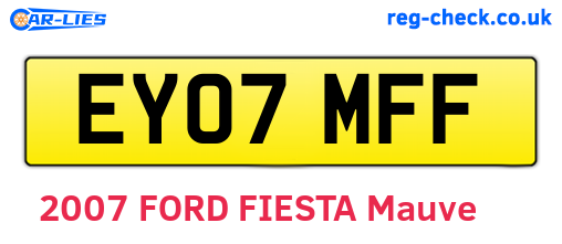EY07MFF are the vehicle registration plates.