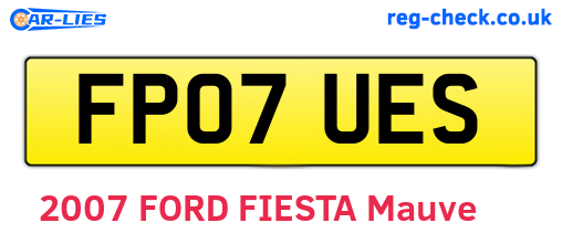 FP07UES are the vehicle registration plates.