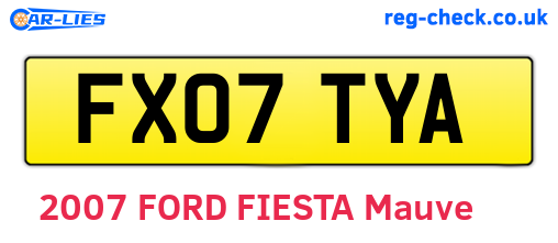 FX07TYA are the vehicle registration plates.
