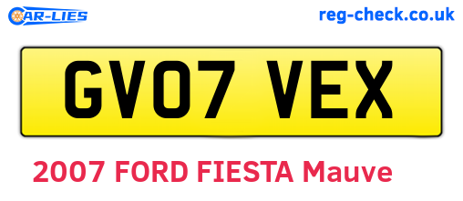 GV07VEX are the vehicle registration plates.