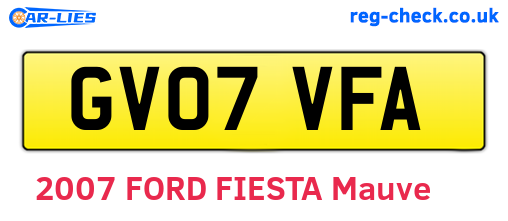 GV07VFA are the vehicle registration plates.