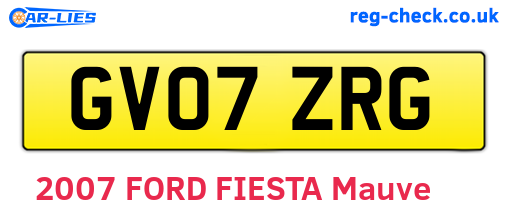GV07ZRG are the vehicle registration plates.
