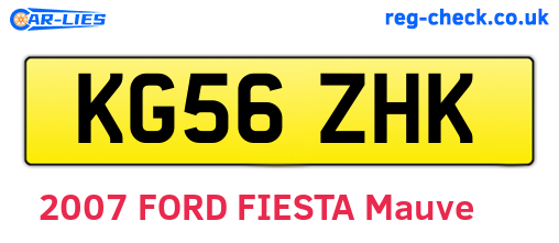 KG56ZHK are the vehicle registration plates.