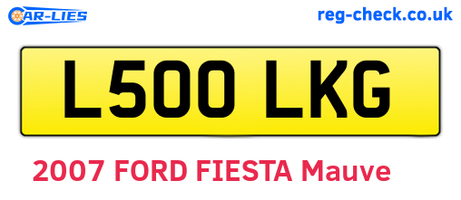 L500LKG are the vehicle registration plates.