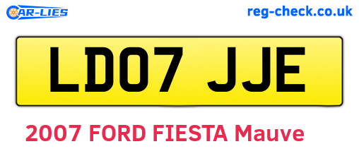 LD07JJE are the vehicle registration plates.