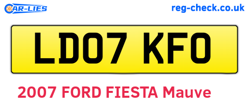 LD07KFO are the vehicle registration plates.