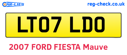 LT07LDO are the vehicle registration plates.