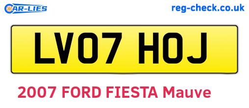 LV07HOJ are the vehicle registration plates.