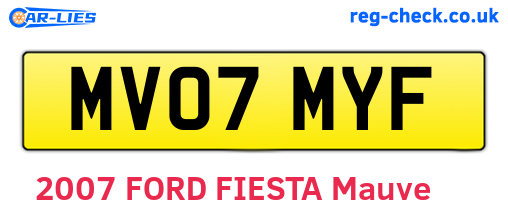 MV07MYF are the vehicle registration plates.