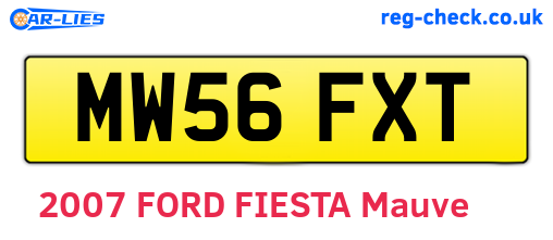 MW56FXT are the vehicle registration plates.