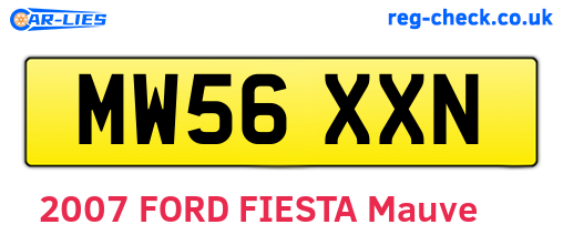MW56XXN are the vehicle registration plates.