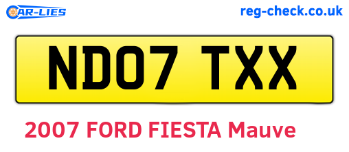 ND07TXX are the vehicle registration plates.