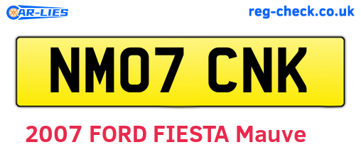 NM07CNK are the vehicle registration plates.
