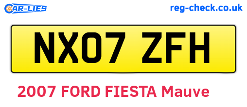 NX07ZFH are the vehicle registration plates.