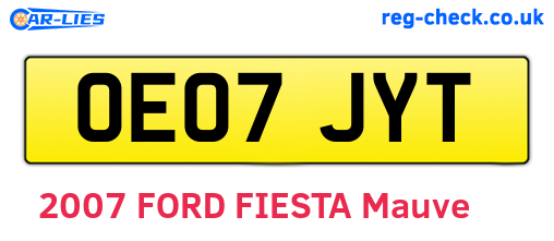 OE07JYT are the vehicle registration plates.