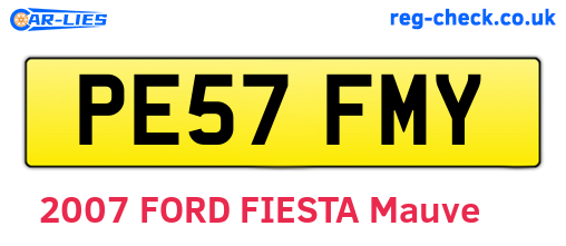 PE57FMY are the vehicle registration plates.