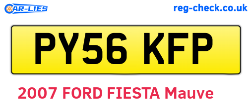 PY56KFP are the vehicle registration plates.