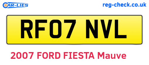 RF07NVL are the vehicle registration plates.