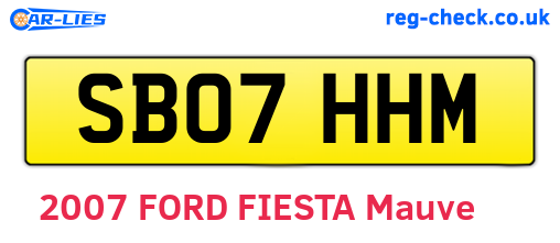 SB07HHM are the vehicle registration plates.