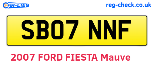 SB07NNF are the vehicle registration plates.