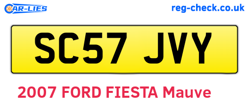 SC57JVY are the vehicle registration plates.
