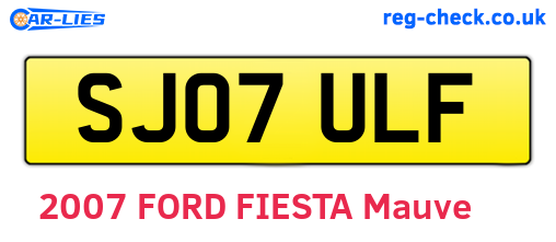 SJ07ULF are the vehicle registration plates.