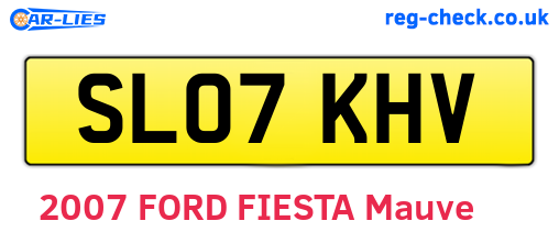 SL07KHV are the vehicle registration plates.