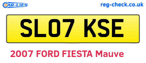 SL07KSE are the vehicle registration plates.