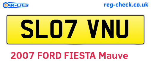 SL07VNU are the vehicle registration plates.
