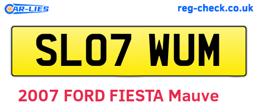 SL07WUM are the vehicle registration plates.