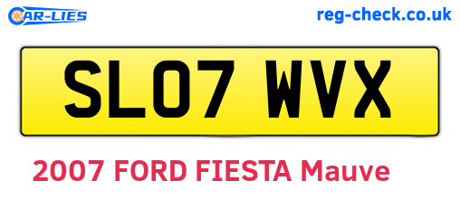 SL07WVX are the vehicle registration plates.