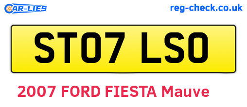 ST07LSO are the vehicle registration plates.