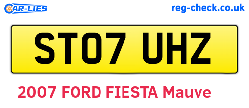 ST07UHZ are the vehicle registration plates.