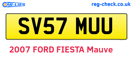 SV57MUU are the vehicle registration plates.