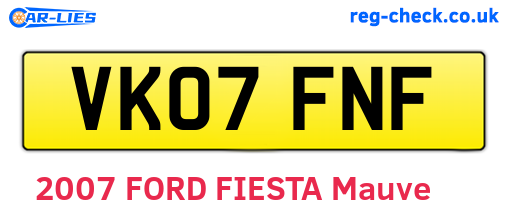 VK07FNF are the vehicle registration plates.