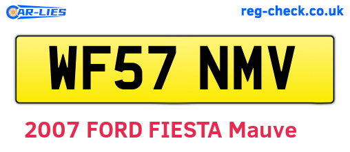 WF57NMV are the vehicle registration plates.