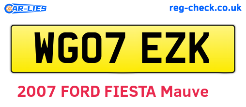 WG07EZK are the vehicle registration plates.