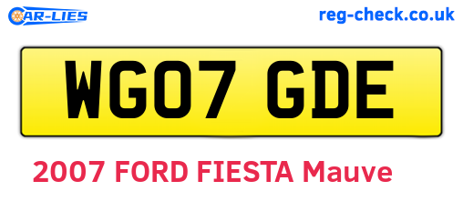 WG07GDE are the vehicle registration plates.
