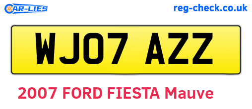 WJ07AZZ are the vehicle registration plates.