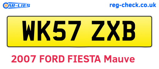 WK57ZXB are the vehicle registration plates.