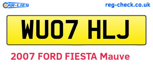 WU07HLJ are the vehicle registration plates.