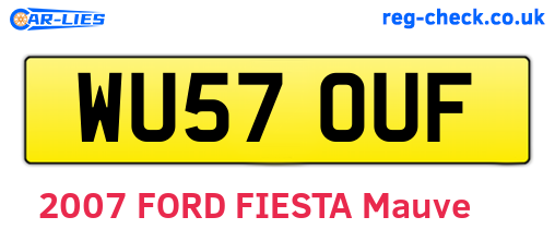 WU57OUF are the vehicle registration plates.